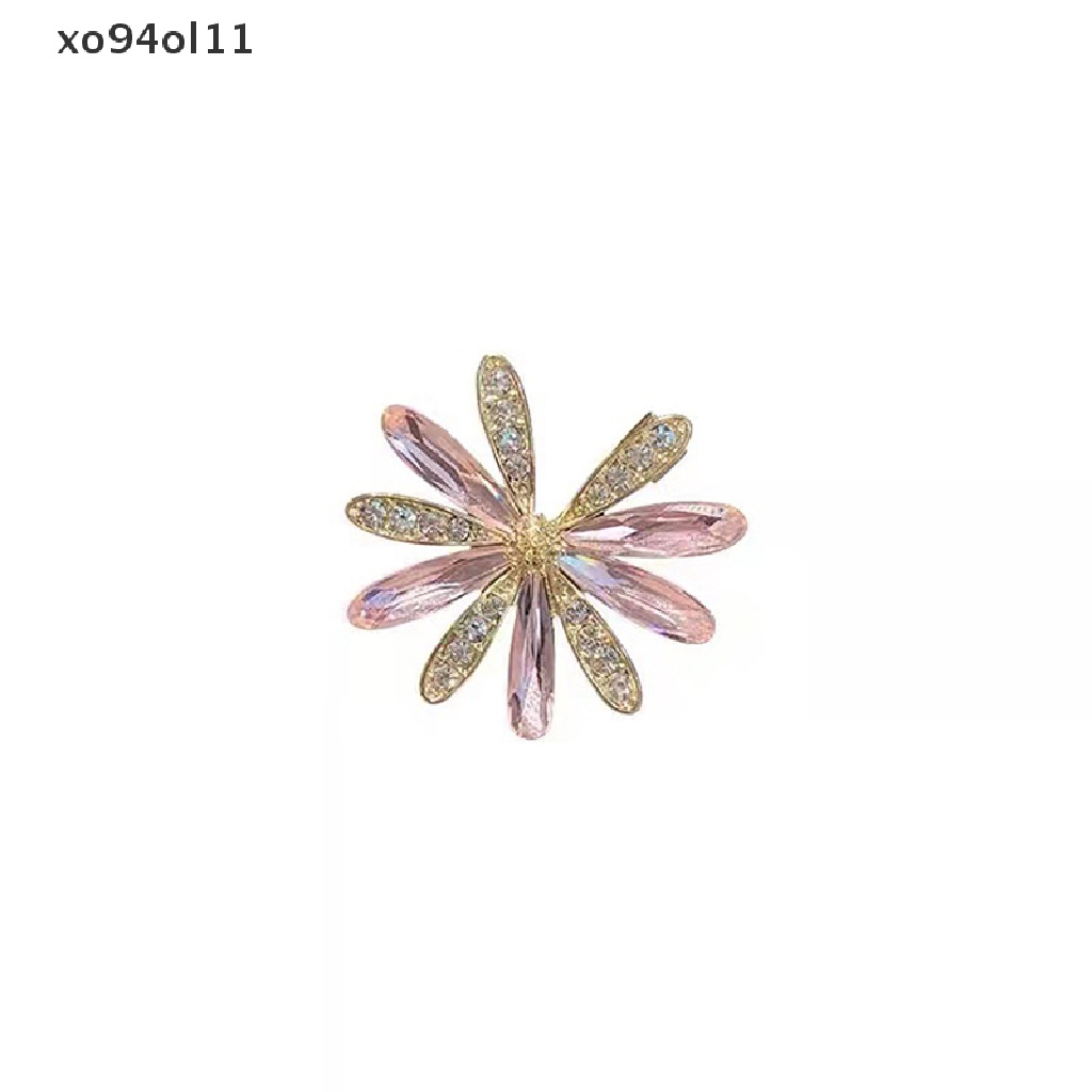 Xo Korea Kristal Kaca Bunga Daisy Bros Perempuan Sederhana Bros Jas Mantel Aksesoris Perhiasan Pernikahan Kasual Broche Hadiah Anti Slip Pin Untuk Jas OL