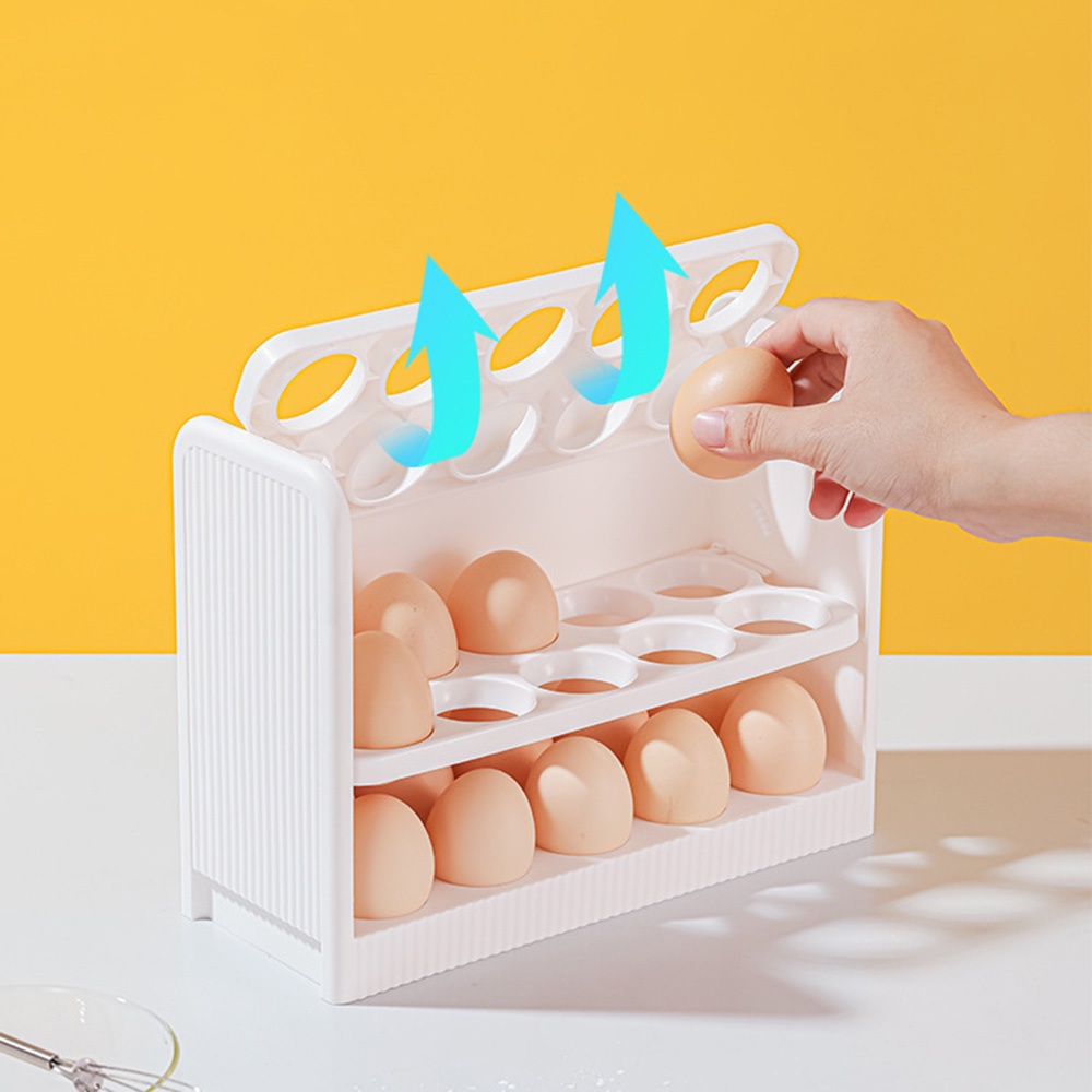 Kotak Penyimpanan Telur Dengan Desain Flip Tray Telur Dapur Khusus Untuk Kesegaran Dan Penyimpanan