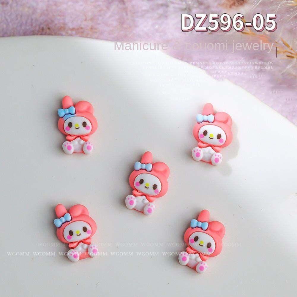 Nickolas1 Kartun Dekorasi Kuku Wanita Resin Kuromi Melody Manicure Aksesoris Hiasan Kuku 3D Nail Art Drills