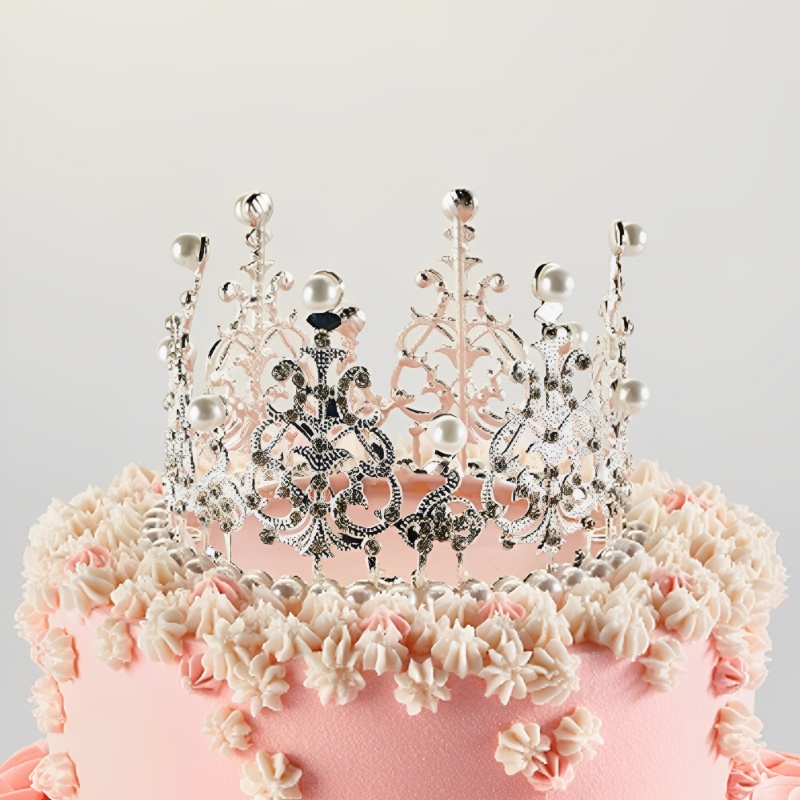 [Unggulan] Kreatif Mini Mahkota Kue Topper Logam Mutiara Berlian Imitasi Anak Tiara Pernikahan Ulang Tahun Pesta Dekorasi Kue Cake Baking Aksesoris