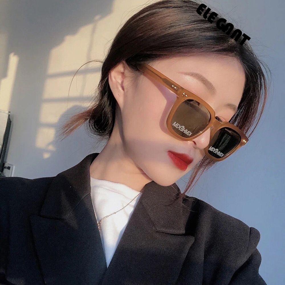 [Elegan] Kacamata Hitam Anti UV Wanita Vintage PC Aksesoris Hadiah Bingkai Besar Kacamata Hitam Gaya Jalanan Gaya Korea Eyewear