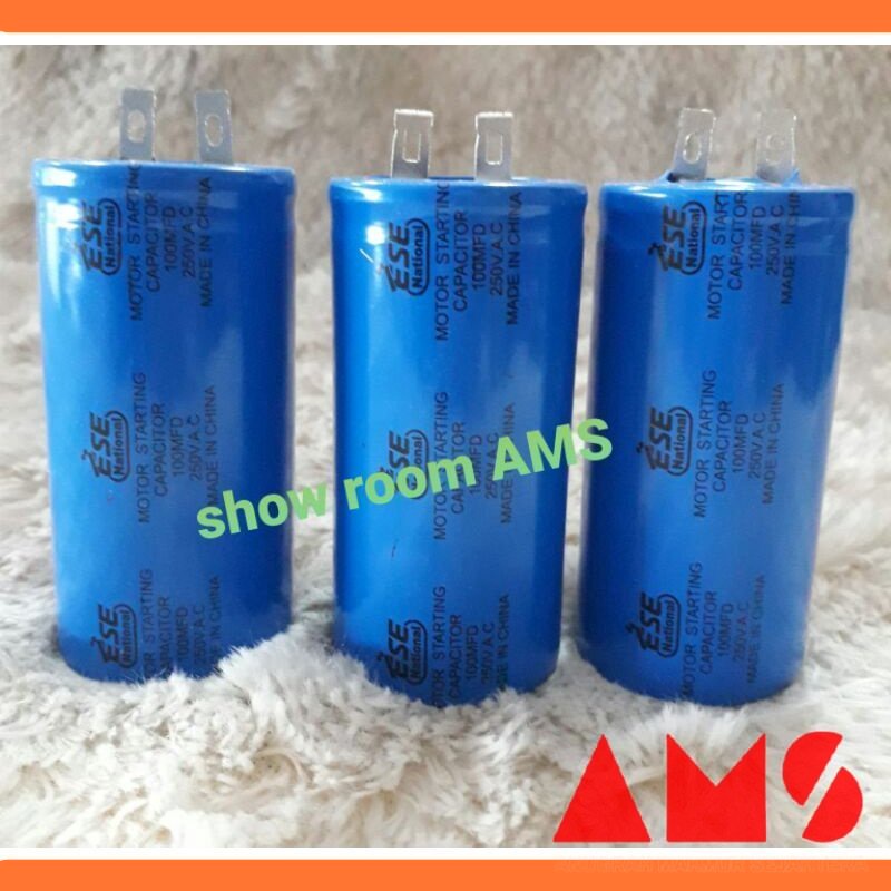 KAPASITOR DINAMO 100 UF / KAPASITOR STARTING MERK ESE NATIONAL