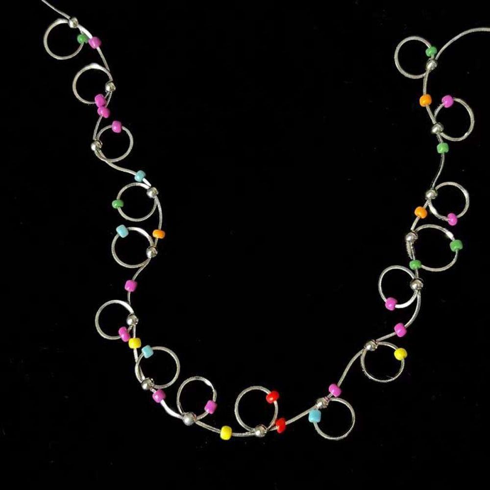 Mxbeauty Wanita Bohemian Kalung Trendi Pesona Rantai Klavikula Manik-Manik Warna-Warni Niche Desain Sederhana Y2K Gadis Choker