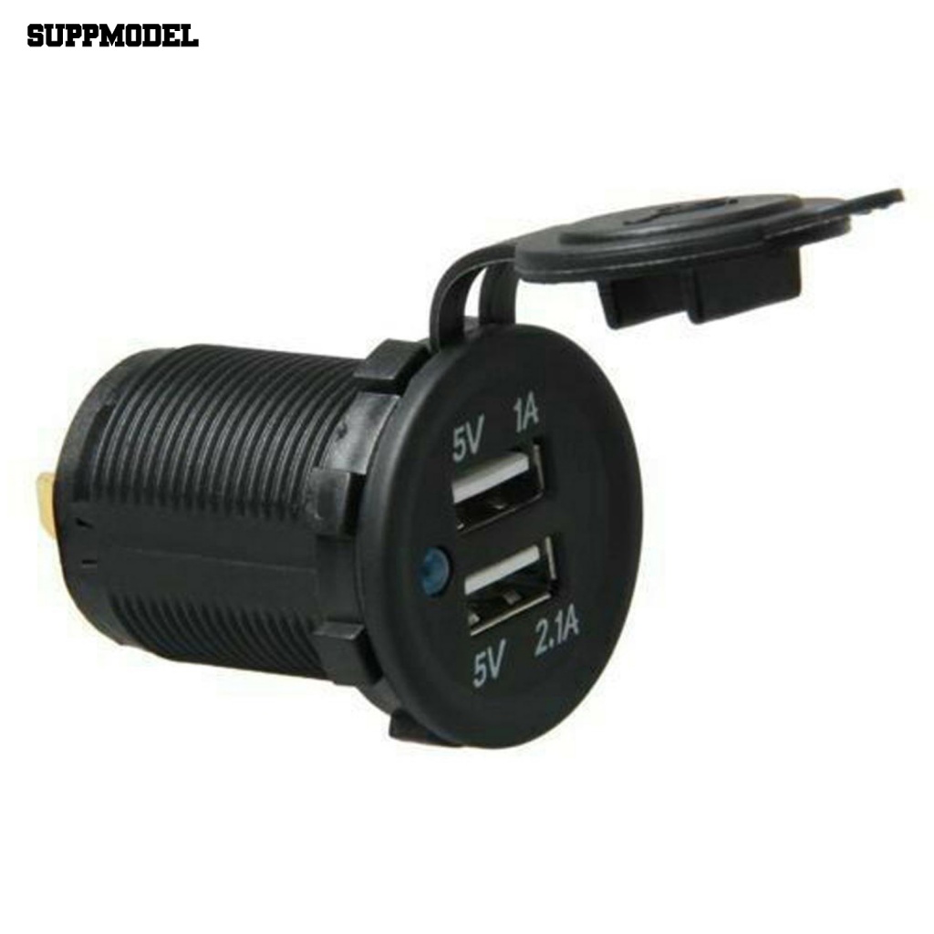 Suppmodel Colokan Charger Mobil Tahan Air Untuk Perahu 5V 3.1A Soket Adaptor Daya Ponsel USB Ganda Universal