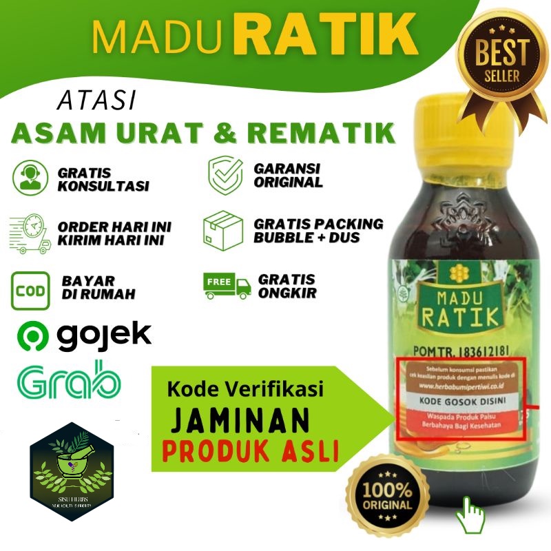 (BISA COD) MADU RATIK ASLI ATASI KEBAS KESEMUTAN KRAM ASAM URAT NYERI SENDI SAKIT OTOT PINGGANG REMATIK ENCOK SAKIT LUTUT HANYA MENJUAL PRODUK ORI ASLI