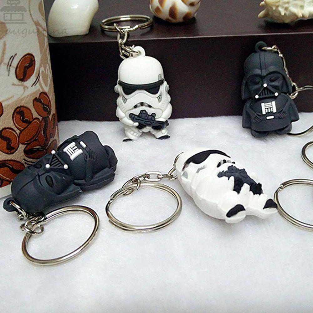 Agustina Star Wars Gantungan Kunci Aksesoris Interior Mobil Anak Hadiah 3D Mainan Anak Action Figure PVC Yoda Key Rings