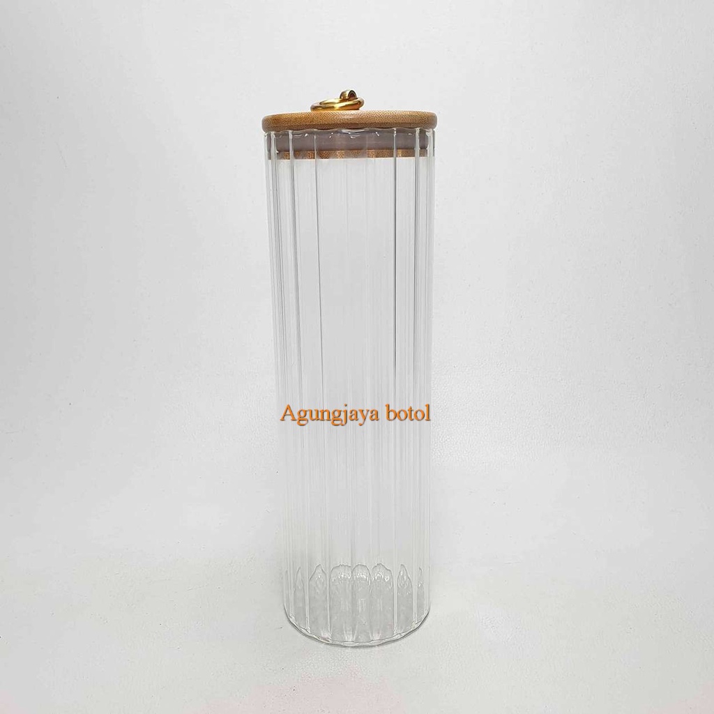 Jar Kaca 1000 Ml Bulat Gelombang Clear / Jar Kaca / Toples Kaca / Jar Madu / Jar Selai / Jar 1000 Ml