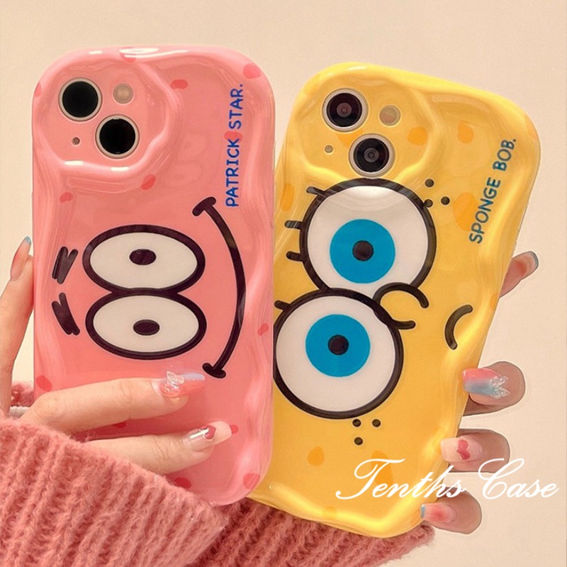 Kompatibel Untuk IPhone14 13 12 11 Pro Max8 7 6 6s Plus X Xr Xs Max SE 2020 Spons Kuning Dan Pink Bintang Laut Casing Ponsel Lembut Penutup Belakang