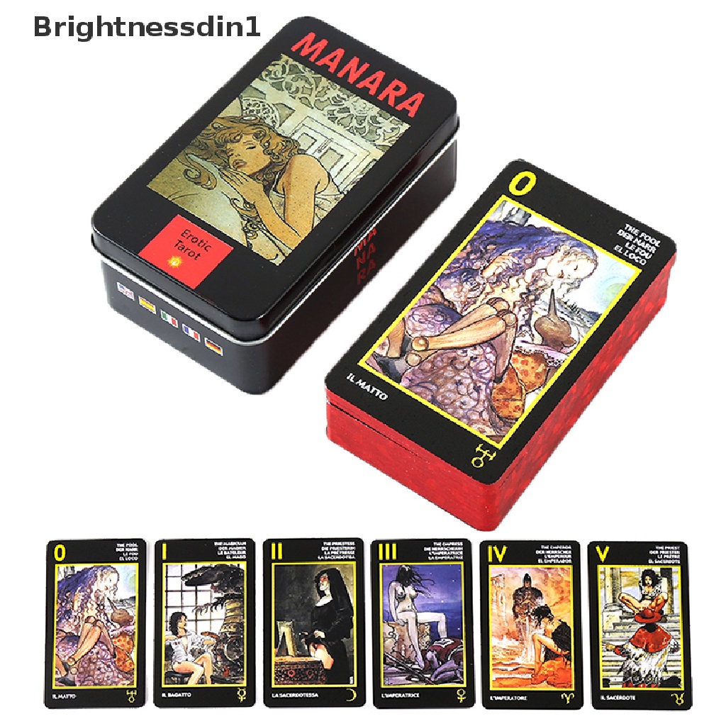 [Brightnessdin1] Besi Kotak Manara Kartu Oracle Tarot Fate Ramalan Deck Party Board Game w/Butik Manual