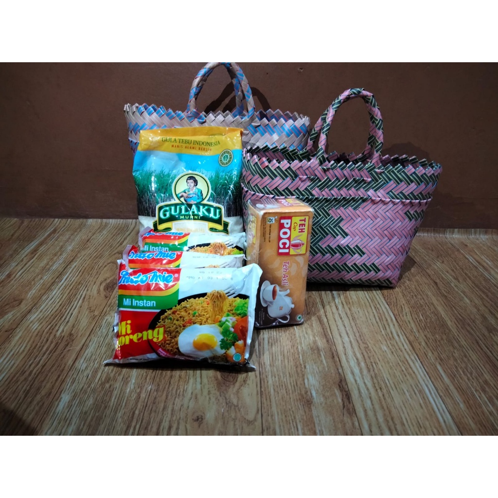 5Pcs Tas Anyam Motif Lancip Ukuran XXS 03
