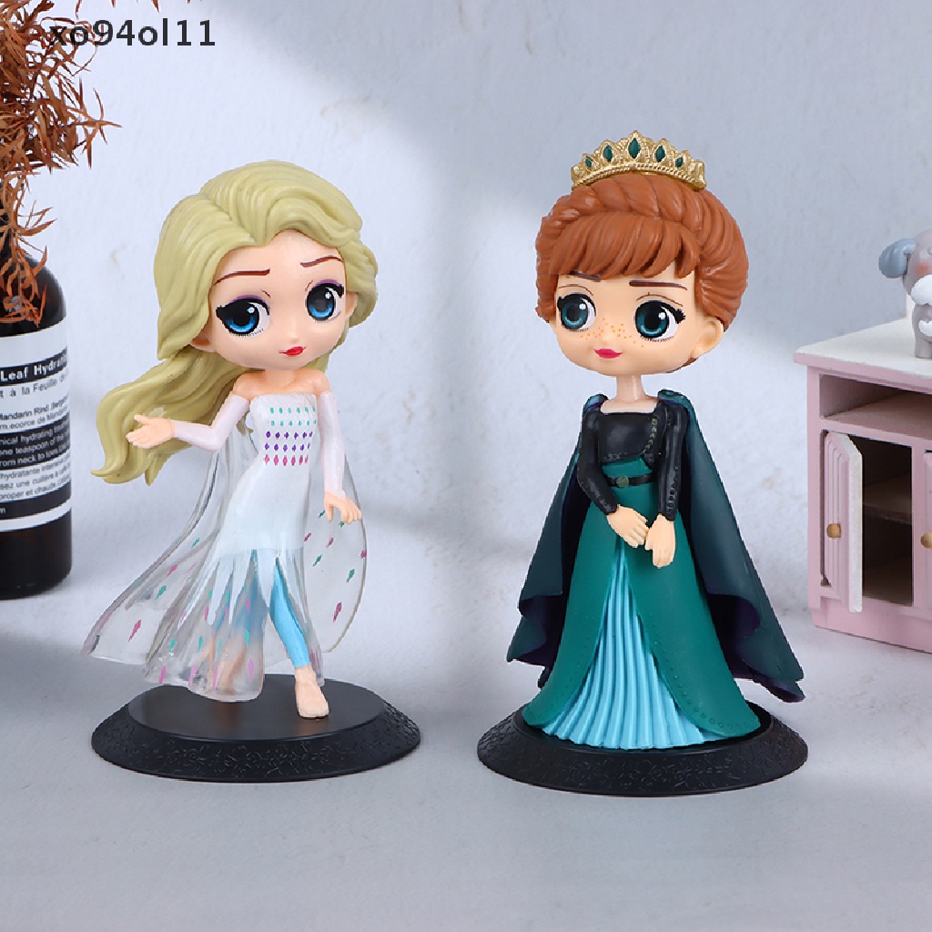 Xo 1Pc Disney New Q Posket Frozen Queen Princess Elsa Anna Figure Model Mainan Boneka OL