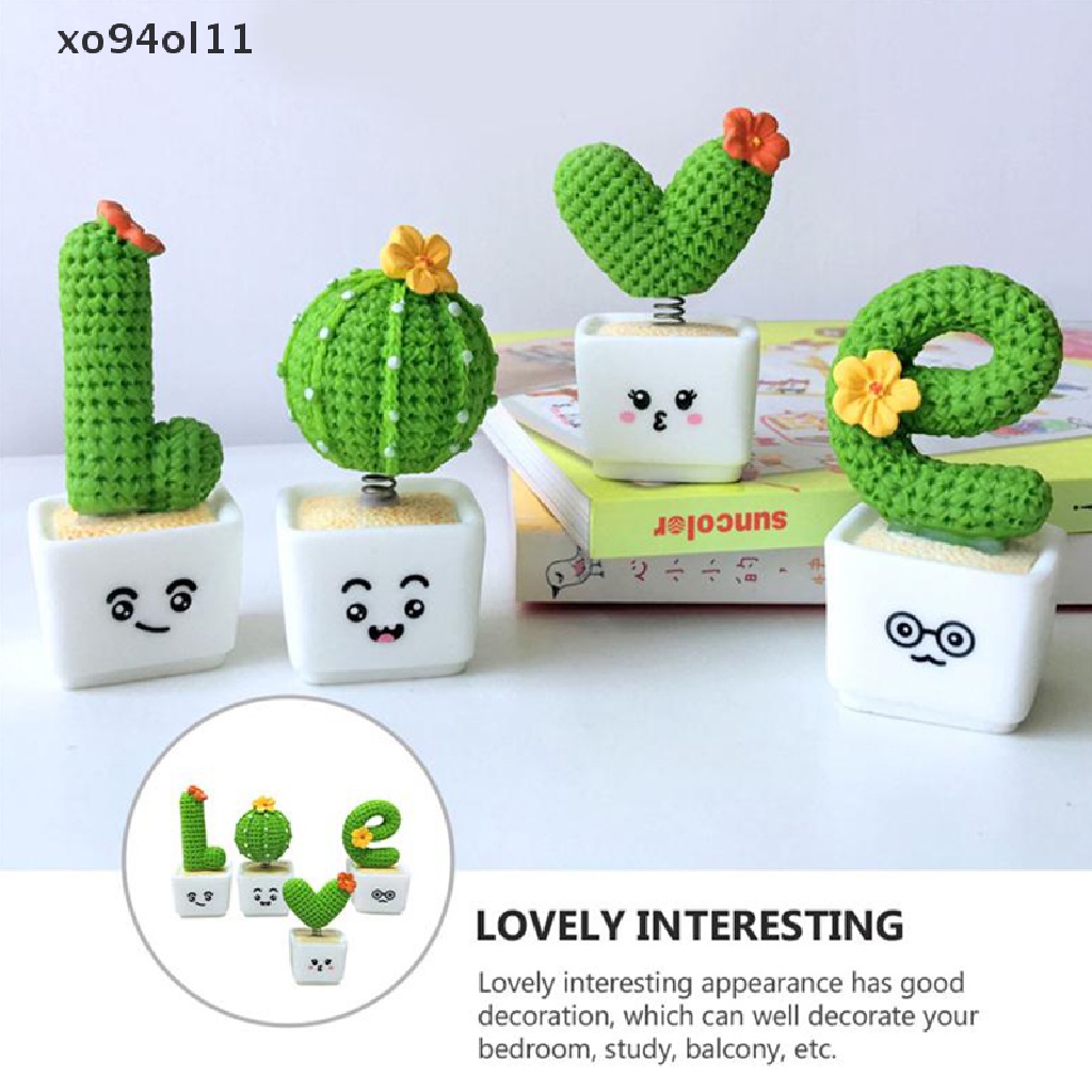 Xo 4Pcs Simulasi Kreatif Kaktus Berbentuk Hiasan Dekorasi Prop Cactus OL