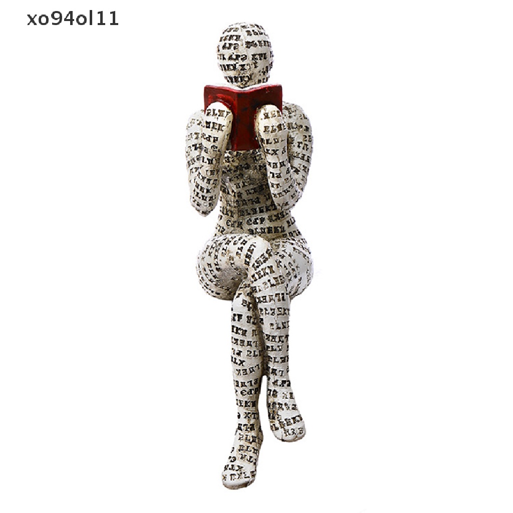 Xo Patung Wanita Baca Modern Nordic Resin Abstrak Pemikir Desktop Statues OL