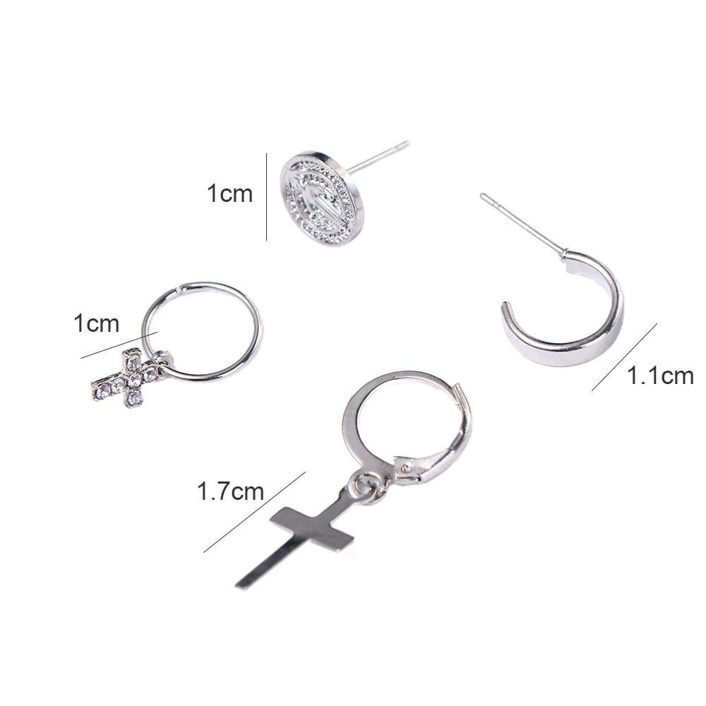 NEEDWAY Wanita Anting Set Perhiasan Fashion Kepribadian Telinga Drop Gadis Hadiah Cross Tergantung Gothic Alloy Menjuntai Earrings