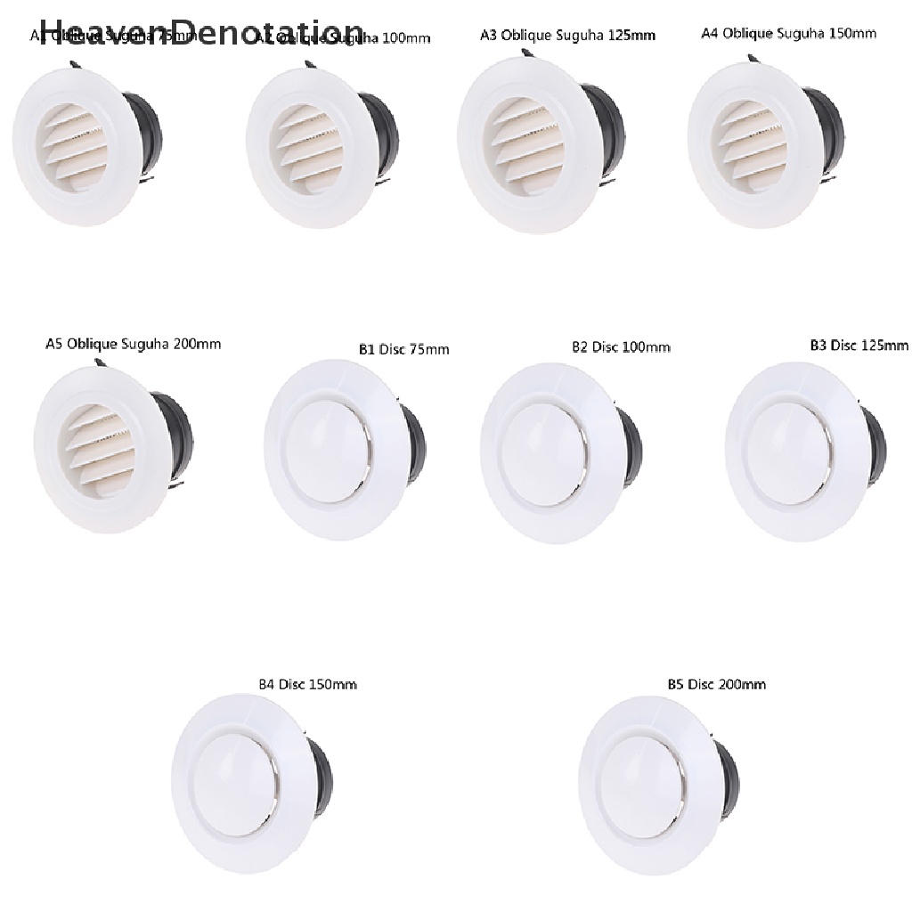 [HeavenDenotation] 1pc Penutup Ventilasi Udara Bulat Ducg Plafon Dinding Lubang ABS Kisi Ventilasi Udara HDV