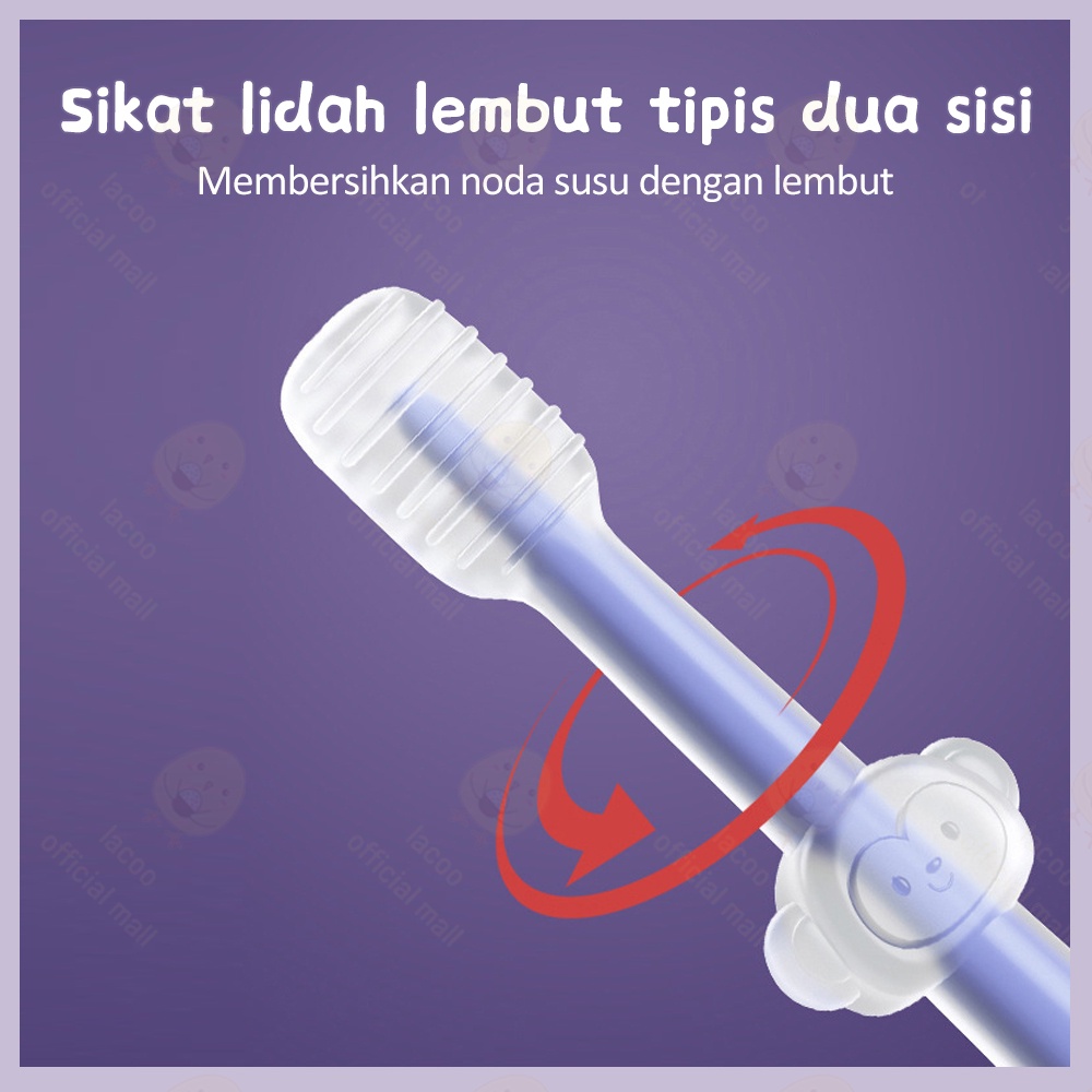 Lacoo Sikat gigi bayi set Pembersih lidah bayi Oral cleaner baby 4in1