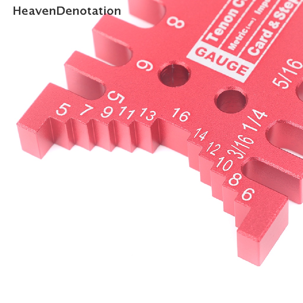 [HeavenDenotation] Woodworking Tenon Caliper Pengukur Penggaris Presisi Tinggi Metric Imperial Card HDV