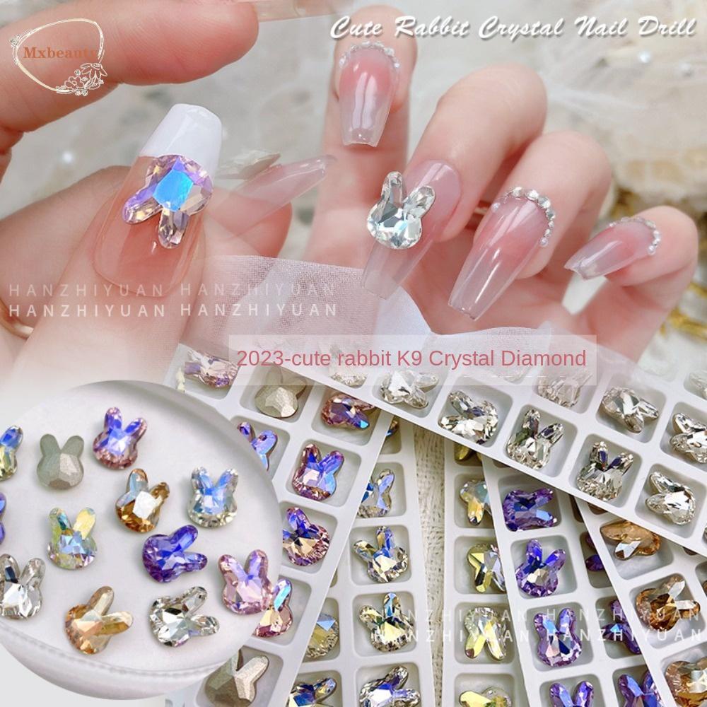 Mxbeauty Kelinci Nail Art Berlian Imitasi Wanita Fashion Mewah Manikur Aksesoris Hiasan Kuku 3D Perhiasan Kuku
