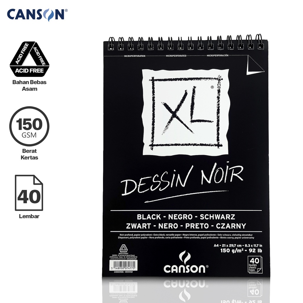 

Canson XL Dessin Noir Kertas Sketsa Gambar Lukis A4 40 Lembar 150gsm