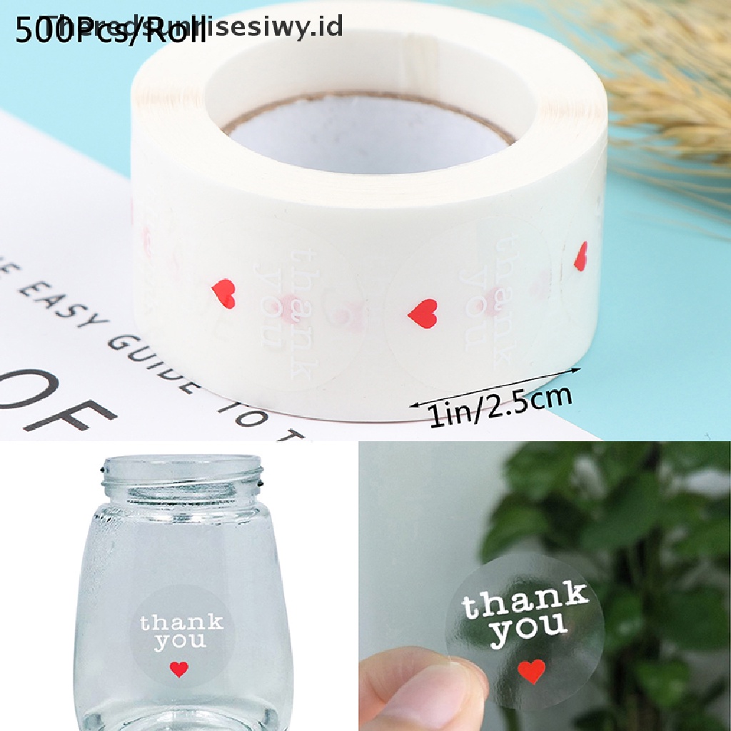 # Kado Mom &amp; PAPA DIY # 500pcs Label Segel Kertas Thank You Stiker Handmade Dengan Love Gift Bake Decor~