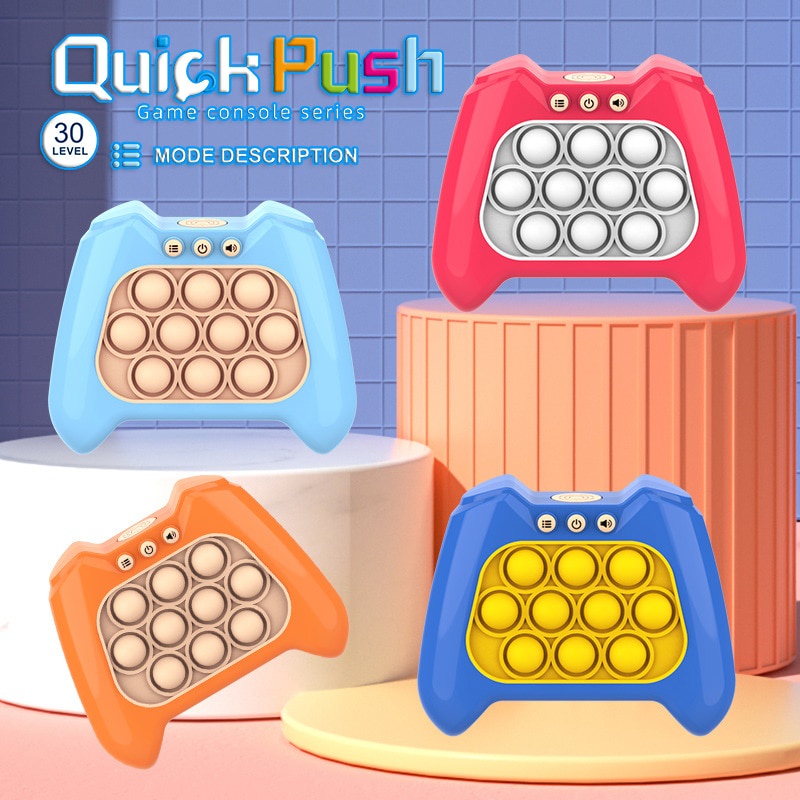 Pop It Pro Quick Push Bubbles Game Console Series Toys Speed Push Up Elektronik Lucu Whac-A-Mole Mainan Untuk Anak Fidget Anti Stress