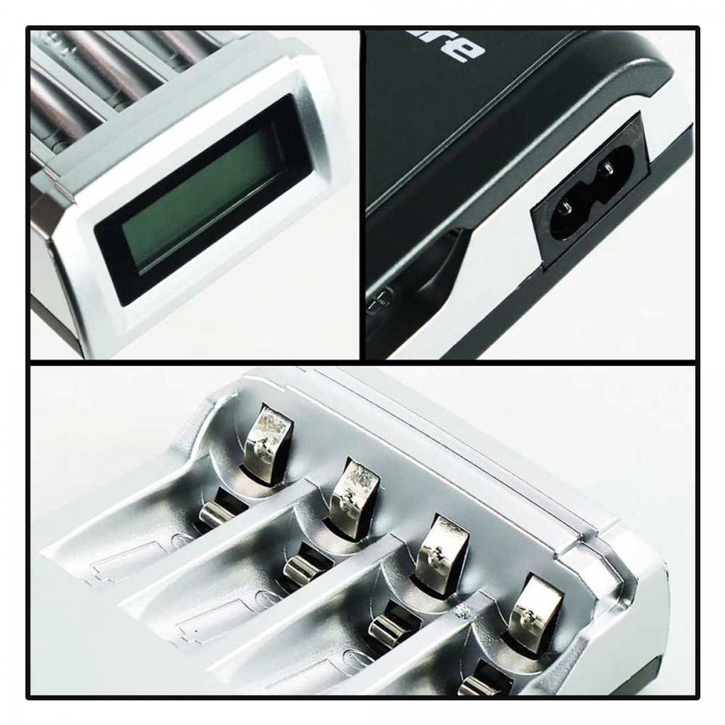 Charger Baterai 4 Slot AA AAA Smart Intelligent LCD Perlindungan Suhu