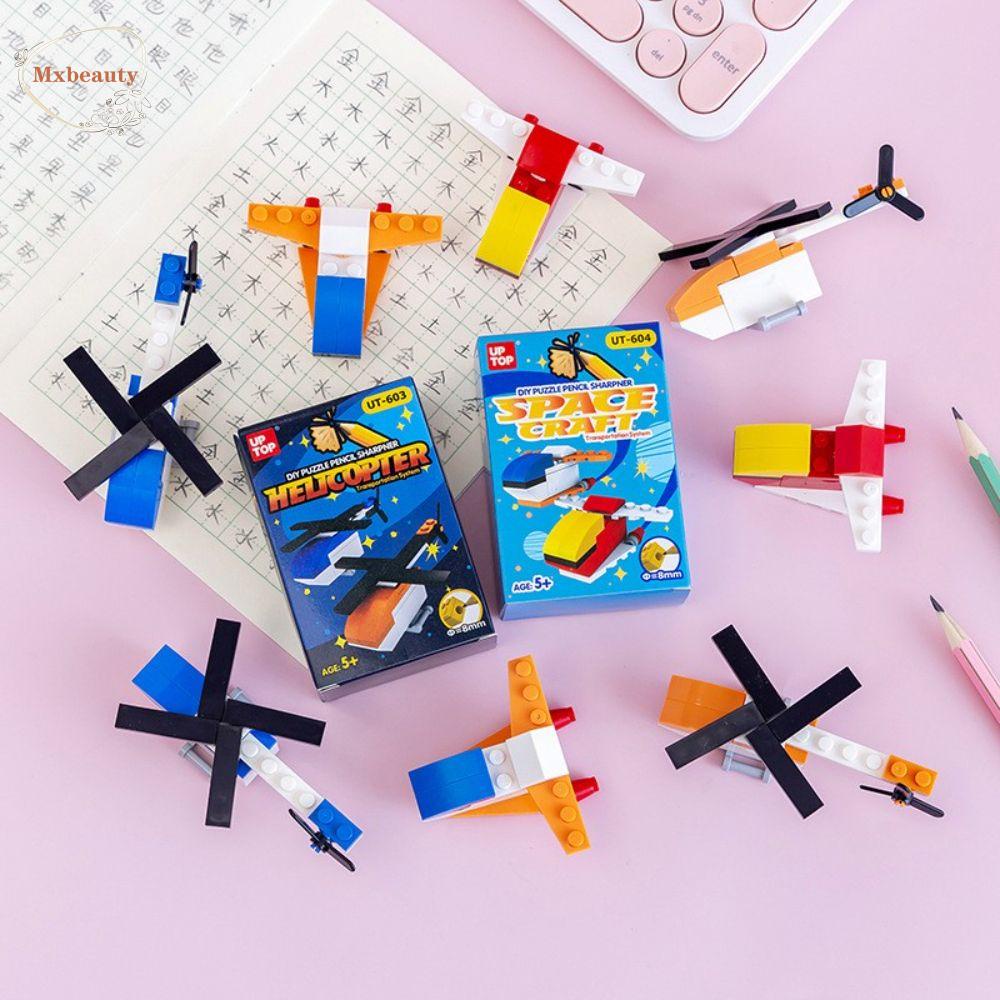 Mxbeauty Pengasah Pensil 2Pcs Kawaii Helikopter Hewan Kartun Perlengkapan Sekolah