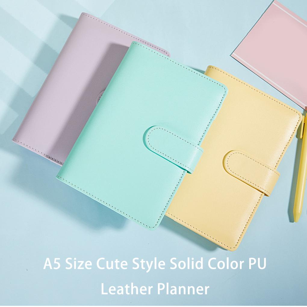 Huit A5 PU Planner Removable Cover Notebook Agenda Budget Buku Kerja Loose-leaf Amplop Binder Dengan Gesper Bill Organizer