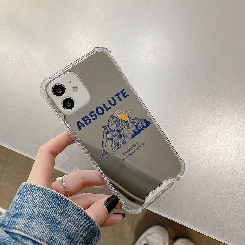 [Anti Jatuh Cermin] Pretty Silver Makeup Silikon Soft Case IPhone 6S 7 8 Plus X XR XS Max IPhone 11 12 13 14 Pro Max 14 Plus 7+8+12 13 mini Untuk Wanita Gadis Absolut