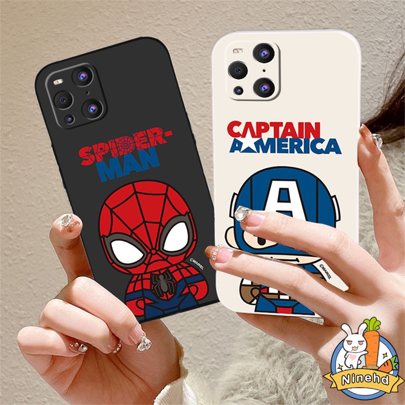 IPHONE Casing Kompatibel Untuk Iphone14 13 12 11 Pro Max X Xr Xs Max8 7 6 6s Plus SE 2020 Fashion Kartun Spider Man Tepi Lurus Silikon Pelindung Lensa Shockproof Pelindung Phone Case