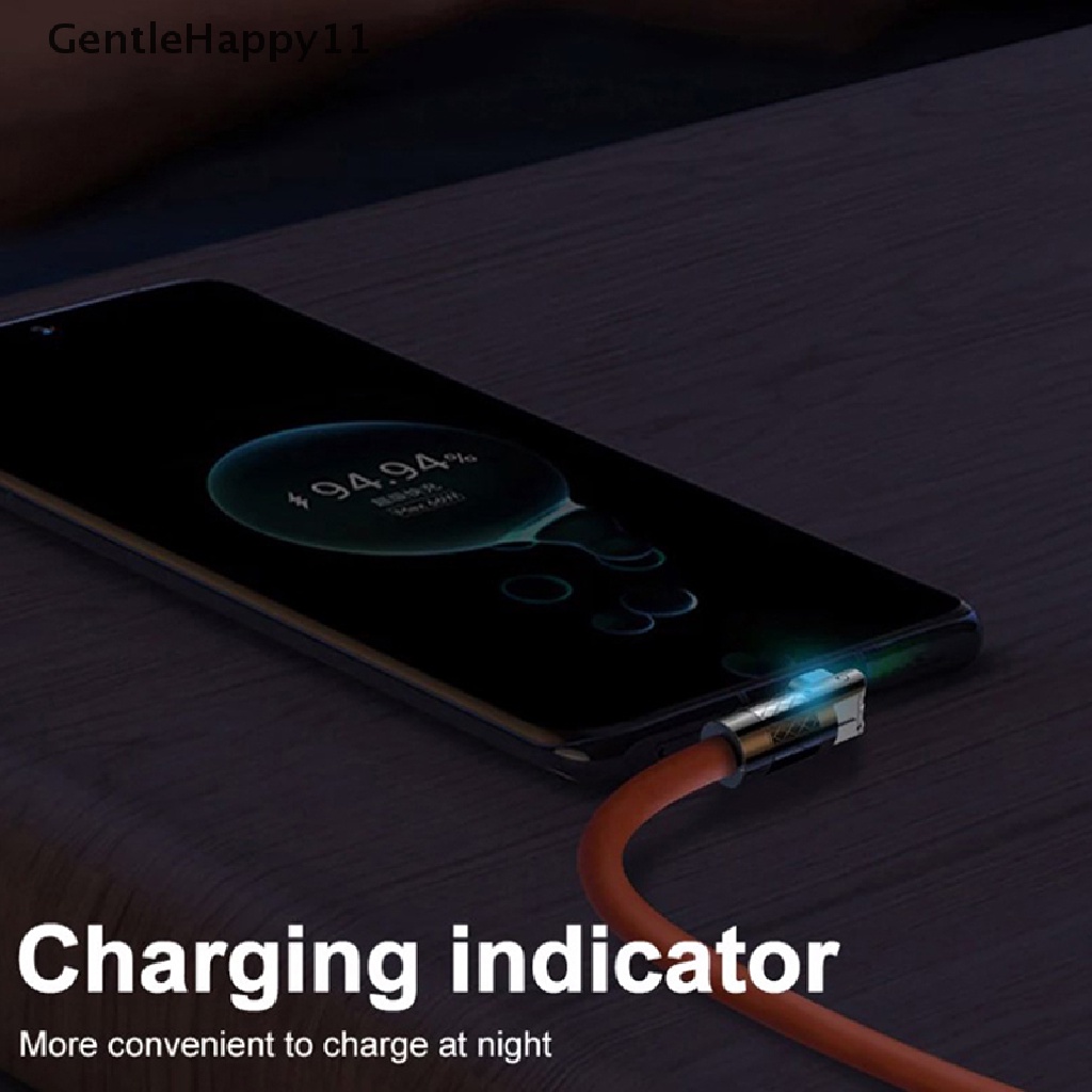 Gentlehappy 120W 6A Super Fast Charge Type-C Liquid Silicone Cable Quick Charge Kabel USB Untuk Xiaomi Huawei Samsung Pixel USB Bold Data Line id