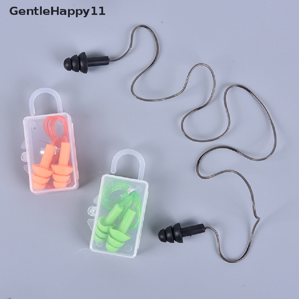 Gentlehappy Penyumbat Telinga Silikon Tahan Air Tidur Pencegah Kebisingan Earplugs Noise Reduction id