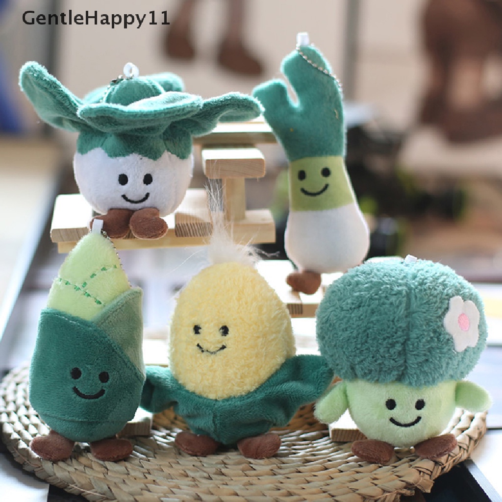 Gentlehappy Sayur Mainan Mewah Kartun Kubis Jagung Brokoli Liontin Boneka Lembut Gantungan Kunci Ransel Tas Mobil Dekorasi Anak Hadiah id