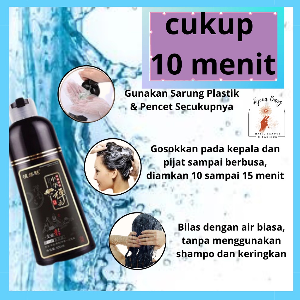 Shampoo Pewarna Rambut/Shampoo Semir Rambut Penutup uban Herbal/Shampoo Warna ZEN ZHI RAN MEI Original 500ml Hair Color(Bisa Menutupi uban)Hair Dye Black/Brown