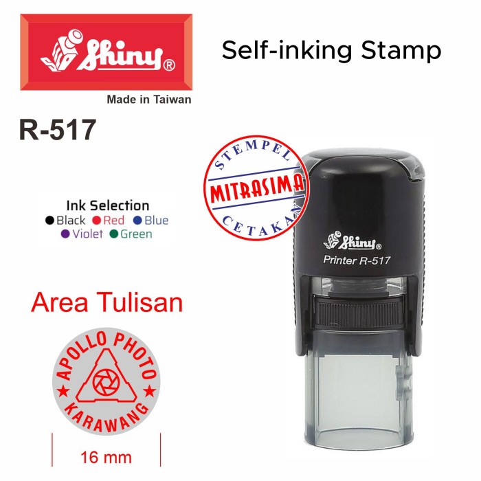 

Stempel Shiny R-517 ( Shiny bentuk bulat R517 Tipe R 517 )