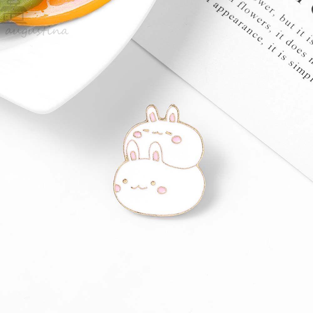 Agustina Bunny Enamel Pin Kerah Bros Fashion Perhiasan Aksesoris Tumpuk Kelinci Kerah Bros Travel Commemorative Brooch Pin