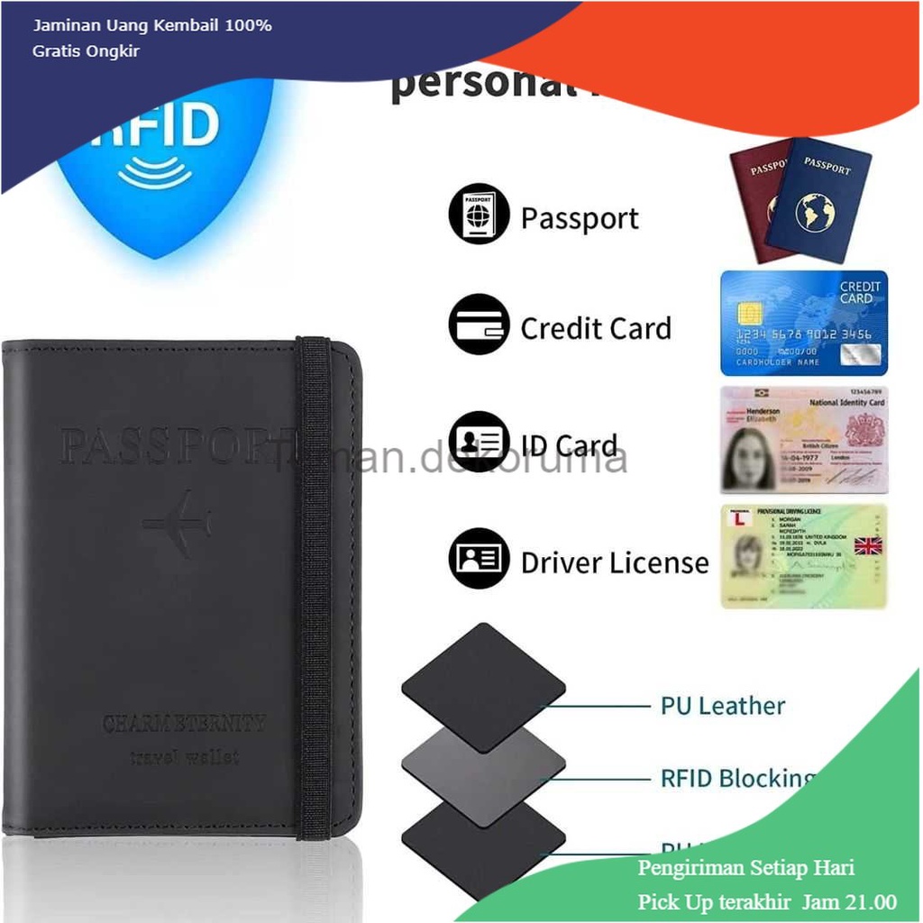 TD - RTG Andbana Dompet Paspor Cover Card Holder Travel Wallet RFID Blocking - YXY79