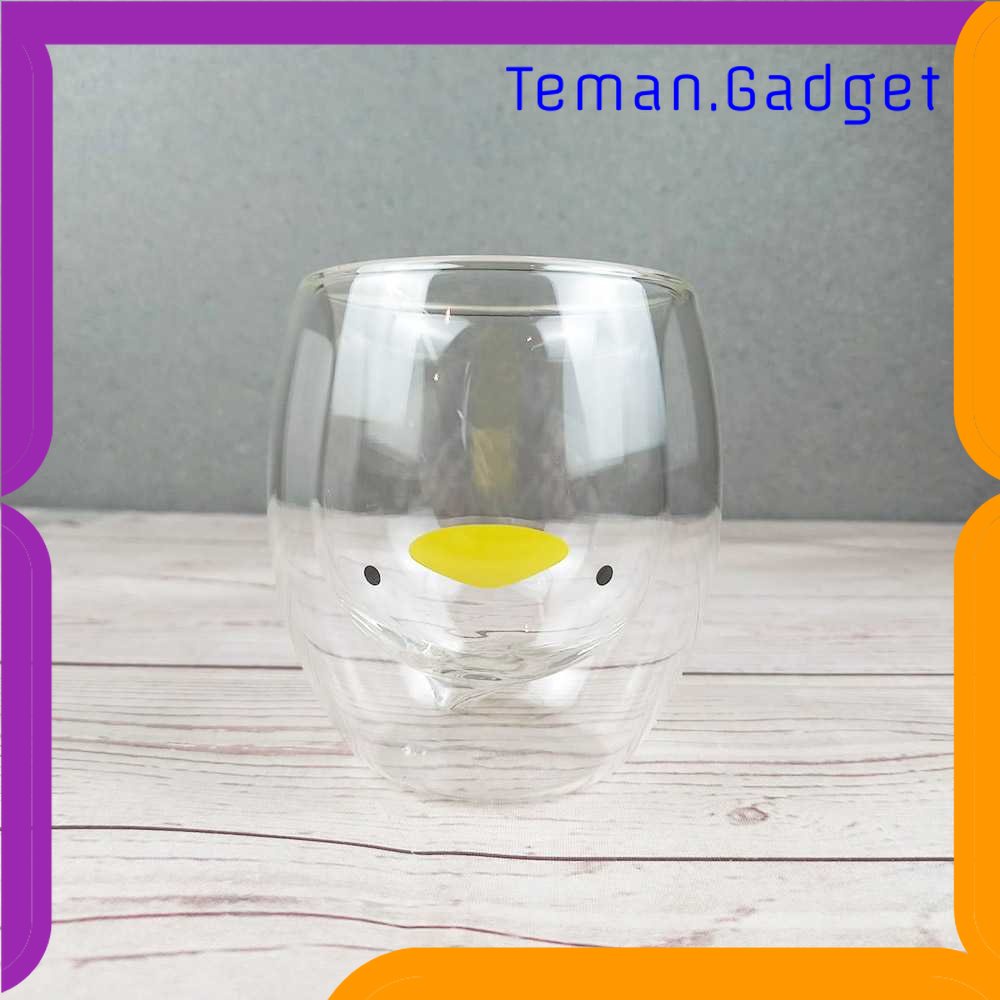 TG -  DPR CRATE Gelas Pinguin Lucu Anti Panas Double Wall Glass 250 ml - CIQ38