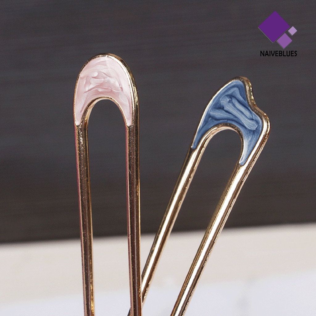 &lt; Naiveblues &gt; U-shaped Minimalist Hairpin Iron Bun Maker Fashion Tongkat Aksesoris Rambut