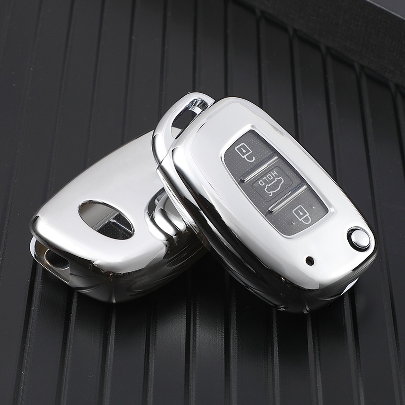 Mobil 3tombol Key Case Cover Untuk Hyundai Tucson I40 I20 I10 IX35 IX45 Creta Santa Fe Cover Keyless Fob Aksesoris