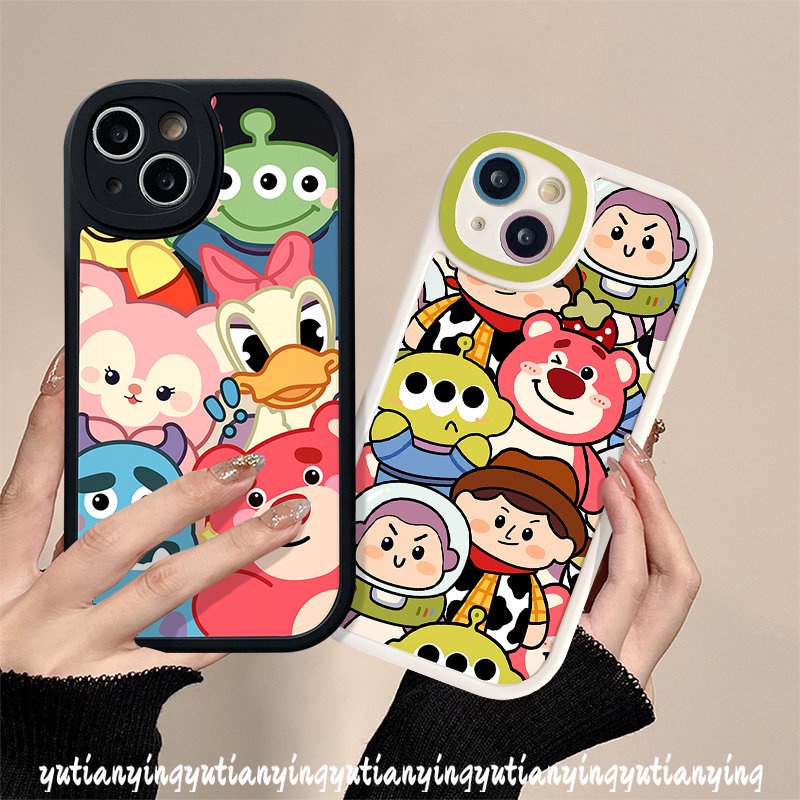 Kartun Strawberry Bear Manyo Case Realme C53 C55 C12 C35 C15 C11 C31 C30 C21 C25s C25Y C20 C21Y C2 C3 C17 7i 10 Pro+6 8i 8 5i 6i 9i 58pro 6s Disney Toy Story Lucu Soft Cover