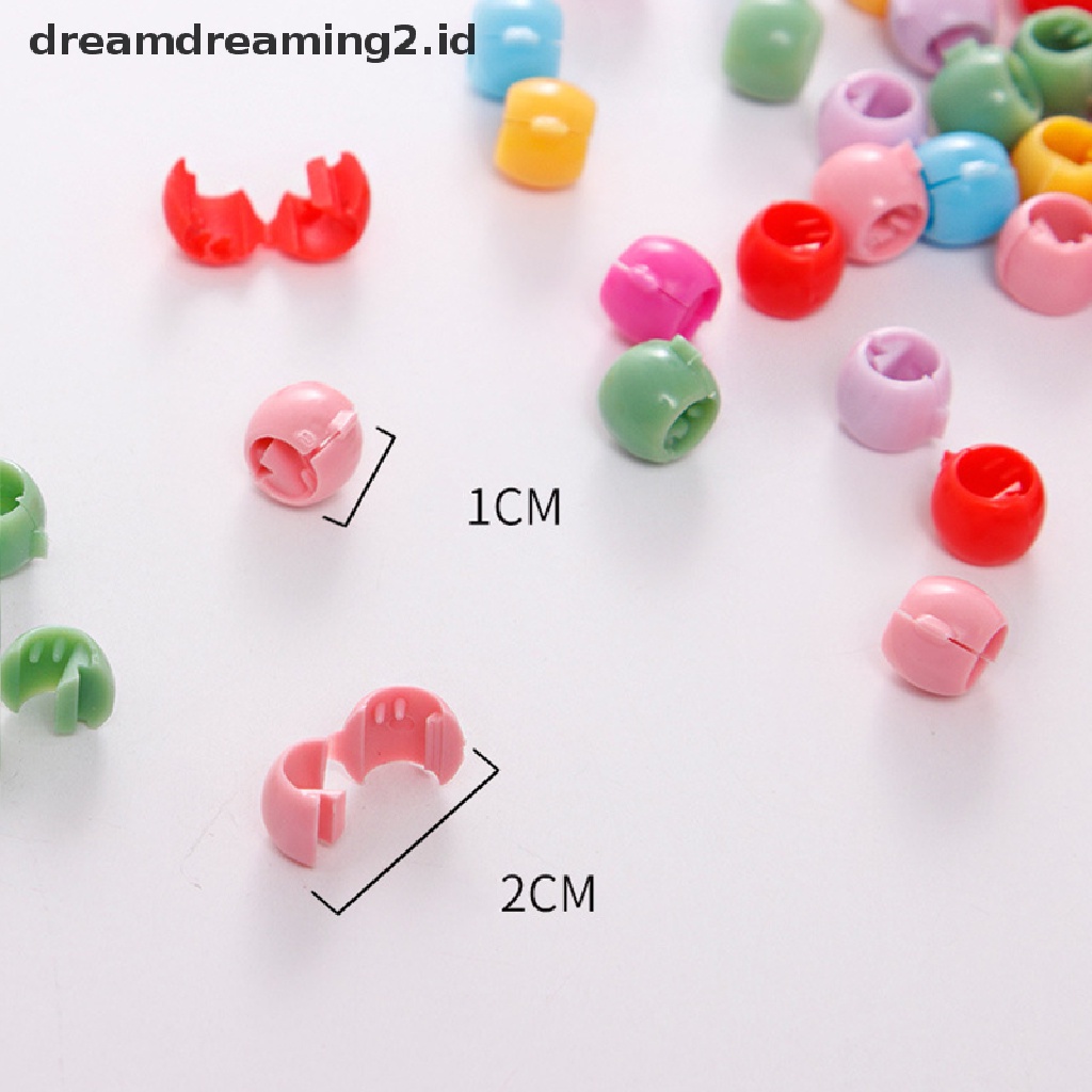 (dream) Lovely Beads Jepit Rambut Untuk Anak Perempuan Warna Permen Bahan Plastik Klip Rambut Mini Barrette//