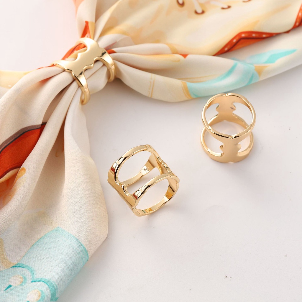 Versi Korea Syal Sutra Gesper Sederhana Niche Tidak Teratur Cekung Syal Gesper Paduan Aksesoris