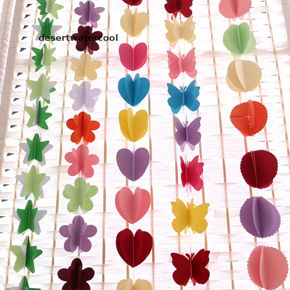 Deid Gantung Kertas 3D Hati Garland Pesta Ulang Tahun Pernikahan Plafon Banner Decor Martijn