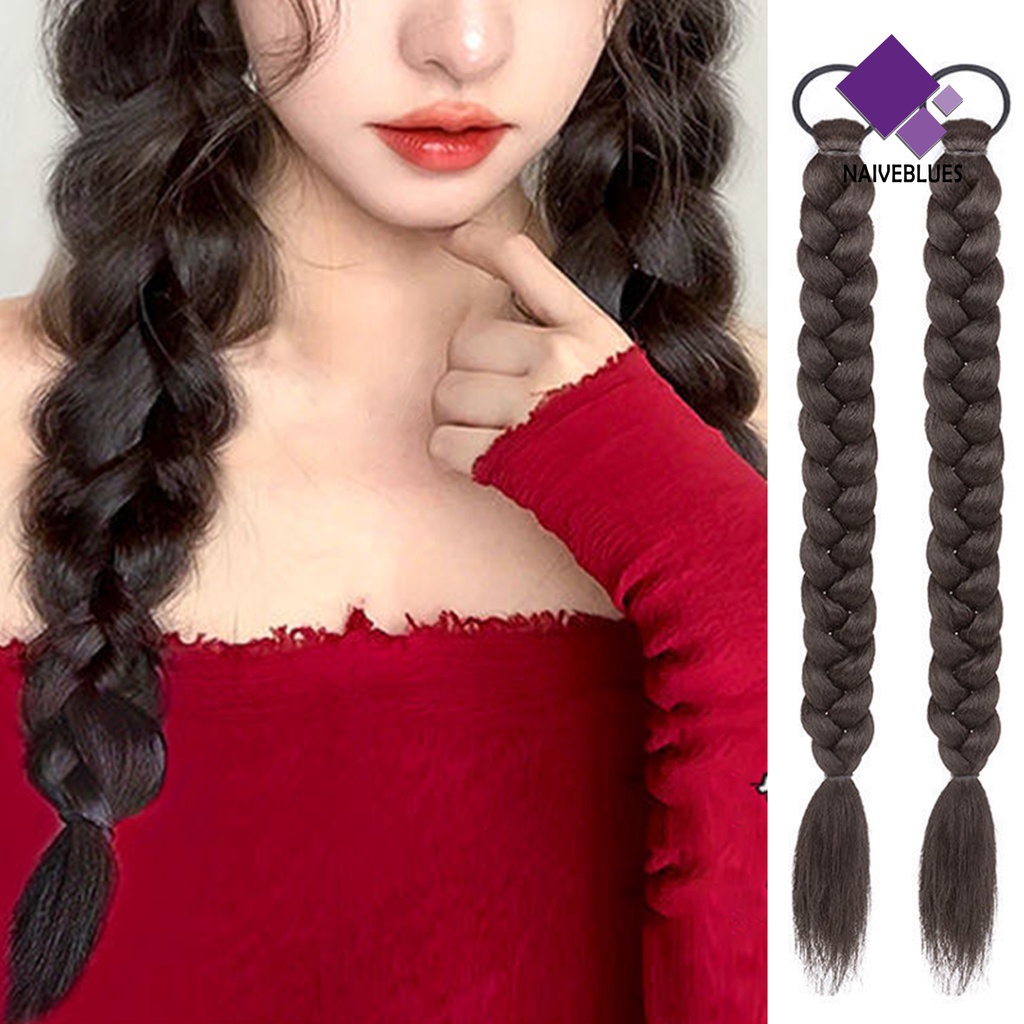 &lt; Naiveblues &gt; 1pasang Wig Wanita Mudah Dipakai Nyaman Alat Makeup Sutra Tinggi Lucu