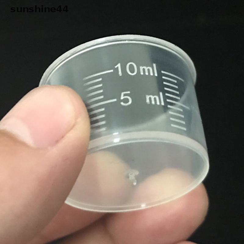 Sunshine 20Pcs 10ml Gelas Ukur Bening Sekali Pakai Cairan Volumetric Measurement Cup ID