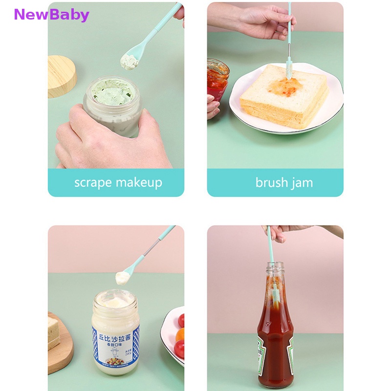 Newbaby 1Pcs Silikon Kepala Ganda Scraper Krim Kosmetik Scraper Set Alat Makeup ID