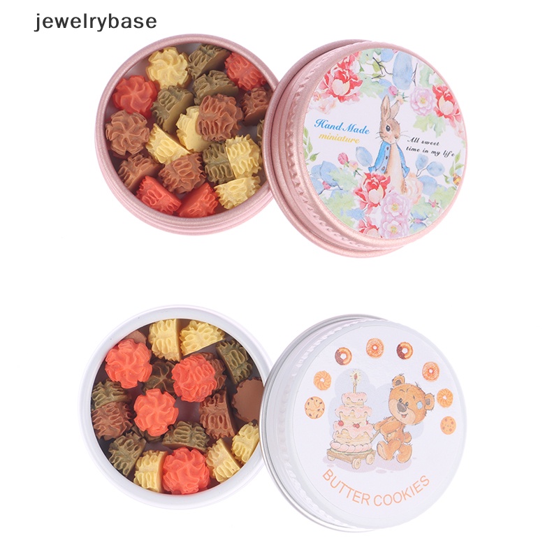 [jewelrybase] 1set 1: 12rumah Boneka Miniatur Cookies Cream Bunga Biskuit Dengan Kotak Motif Kartun Model Kotak Hadiah Dekorasi Rumah Mainan Aksesoris Rumah Boneka Butik