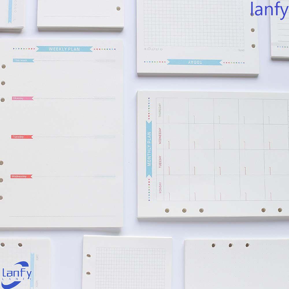 Lanfy Kertas Loose Leaf Ukuran A6 / A5 Dengan 6 Lubang