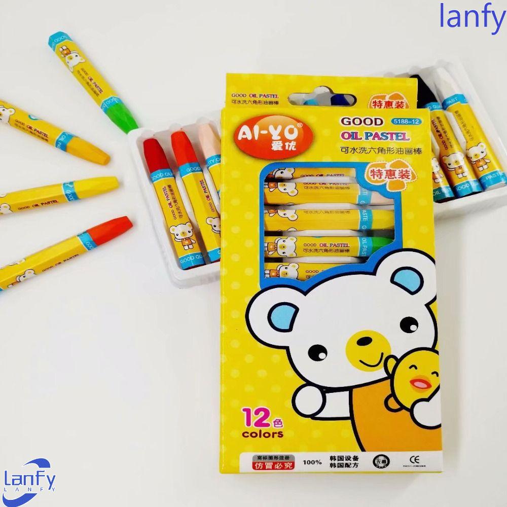 Lanfy Tongkat Lukis Minyak Lucu12 /18 /24 /36Warna Perlengakapan Batik Anak Perlengkapan Sekolah Mainan Untuk Seni Anak Lukisan Wax Pen